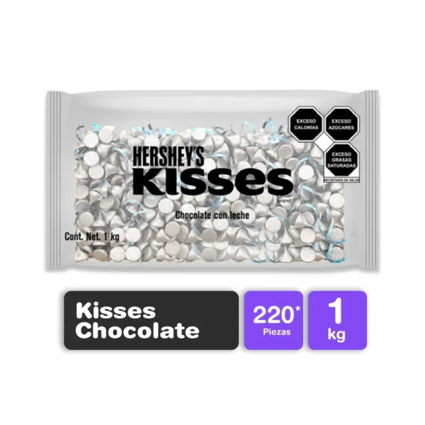 1 Kilo Chocolates Kisses Plateado De Hershey Bolsa Original