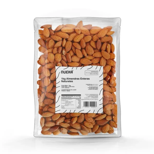 1 Kg Almendras Entera Naturales Sin Tostar Bolsa Nueka Gold